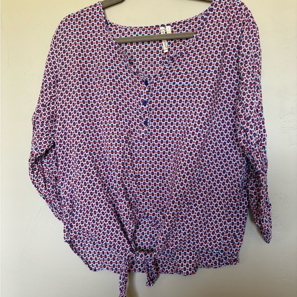 Grand & Green Size Medium Boho Print Tie Waist